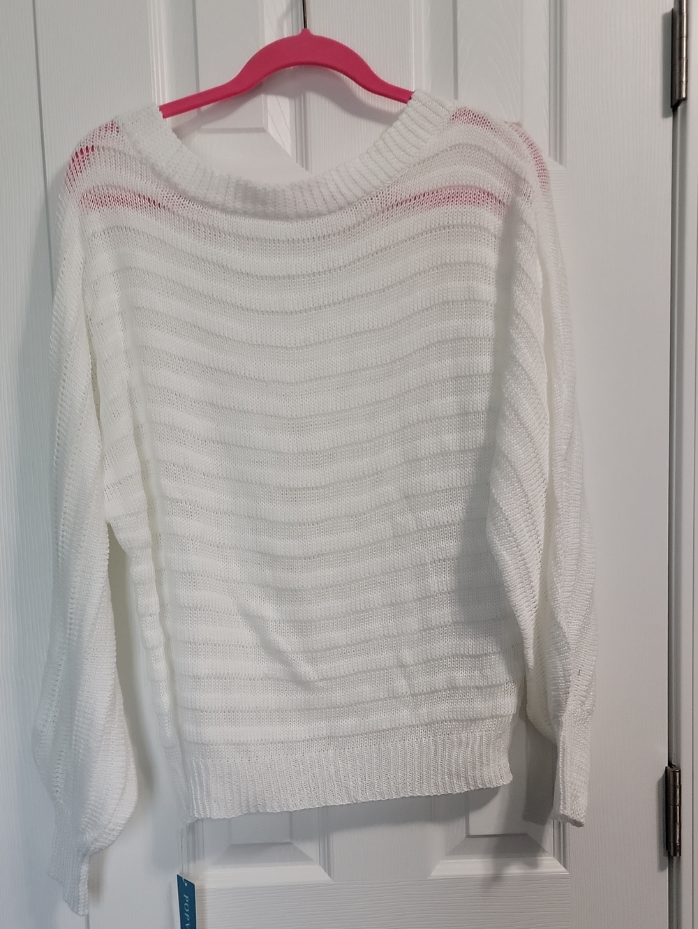 NWT White Lightweight Boatneck Knit Sweater M
